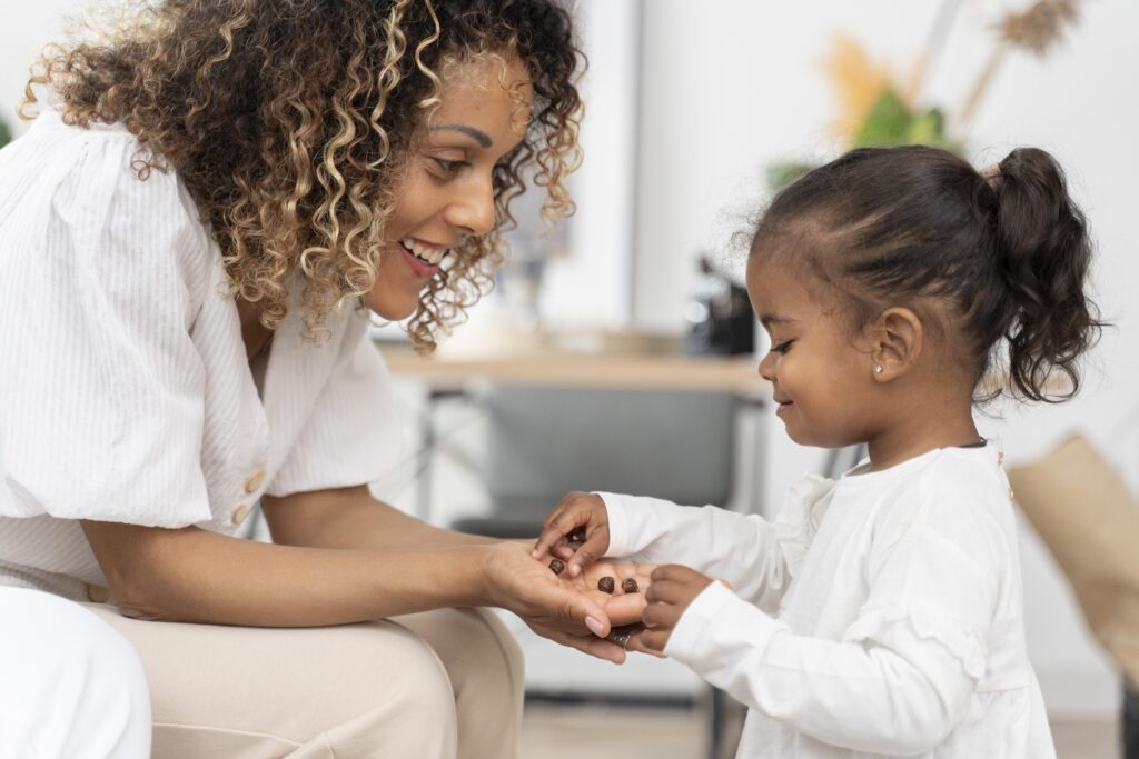 woman spending time with her baby girl
